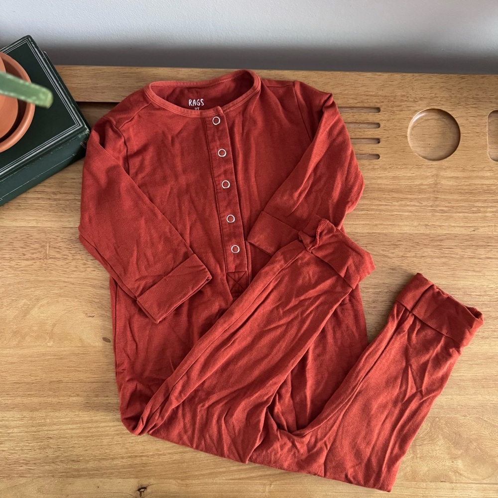 RAGS 2T Henley One Piece Rust 🍂 Minimalist Toddler | Soft | Stretchy